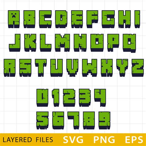 Minecraft 3d Alphabet Svg Minecraft Font Cricut Minecraft Inspire