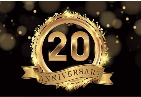 Happy 20th Anniversary Backdrop Party Anniversary Celebration Backgrou