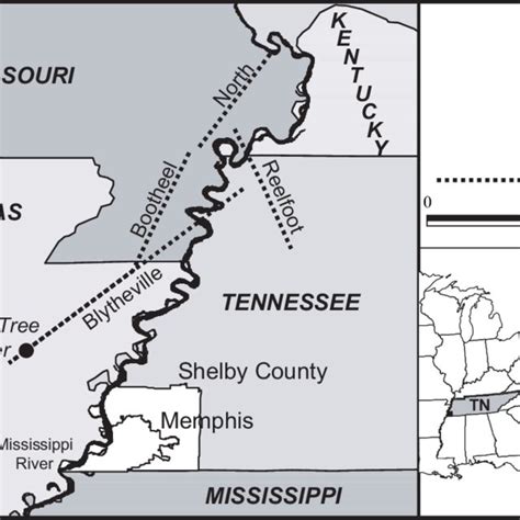 Study Area And New Madrid Seismic Zone Faults Download Scientific