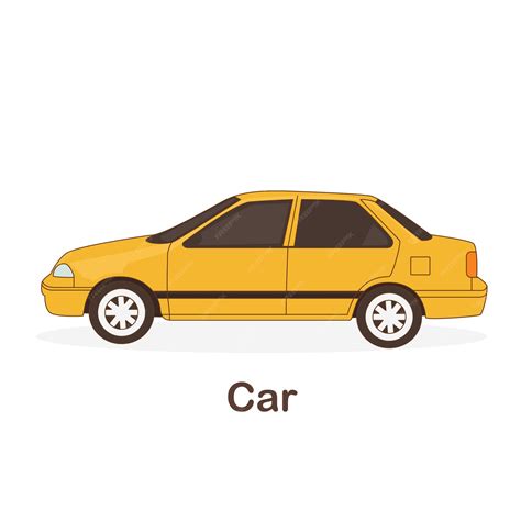 Premium Vector Vocabulary Flash Card For Kids Car With Picture Of