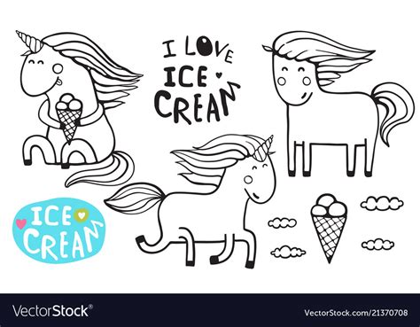 Ice Cream Unicorn Coloring Pages