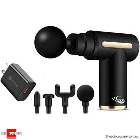Bdi Mini Massage Gun With 6 Speeds 4 Massage Heads And Pd Qc 30 Quick Charger Led Black