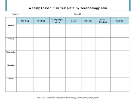 You're a dedicated teacher who is committed to making learning fun for your students while supporting their individual levels of growth and development. Weekly Lesson Plan Template | Weekly lesson plan template ...