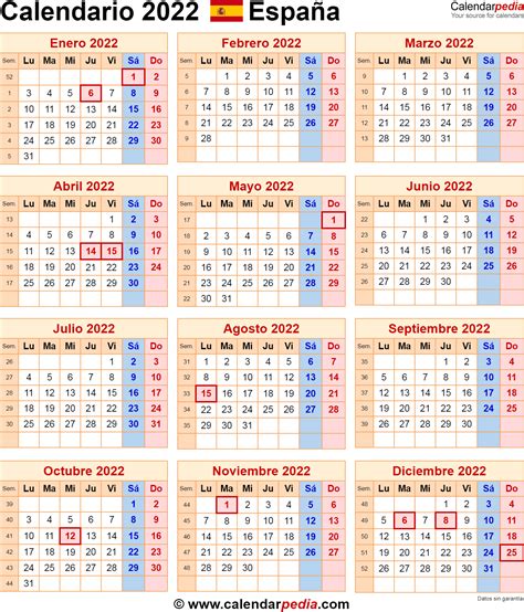 Calendario 2022 Con Semanas 2022 Spain Aria Art