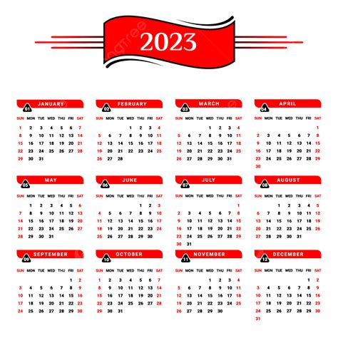 Kalender Hitam Dan Merah 2023 Dengan Desain Unik Kalender 2023