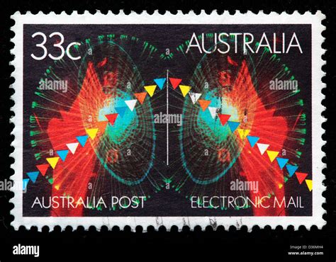 Electronic Mail Postage Stamp Australia 1985 Stock Photo Alamy