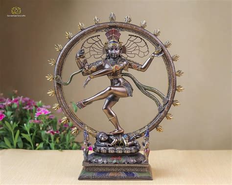 ganeshaartsncrafts lord nataraja statue 10 inch bonded bronze dancing shiva idol