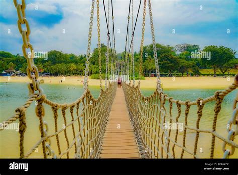 Suspension Bridge Of Singapore Sentosa Island Stock Photo Alamy