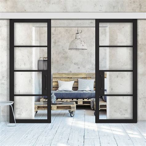 Join vicki & steph from diy for homeowners by mother daughter projects as they clean steph's porch/patio door!for materials and written post for how to. Double Sliding Door & Wall Track - Chelsea 4 Pane Black ...