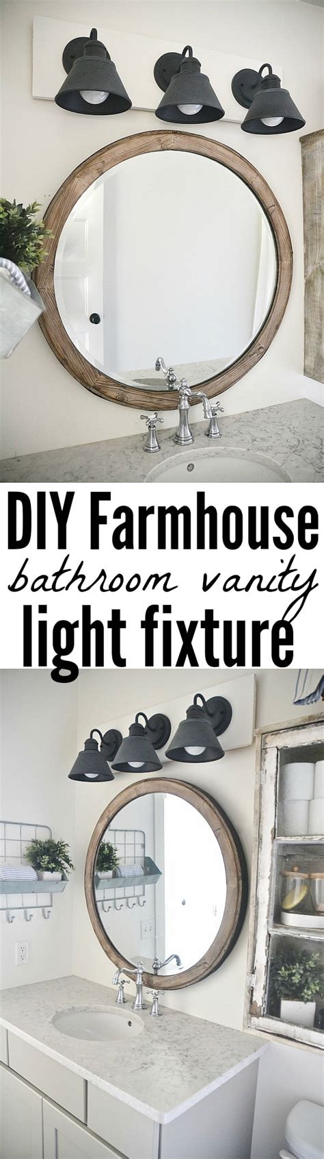 This rubber framed round wall mirror from better bevel is a stylish and practical design that shines in modern, retro, farmhouse, and midcentury interiors. DIY Farmhouse Bathroom Vanity Light Fixture - Liz Marie Blog