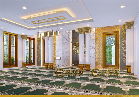 Desain Ruang Ibadah Interior Masjid Modern 2 Lantai Di Sidoarjo Jawa