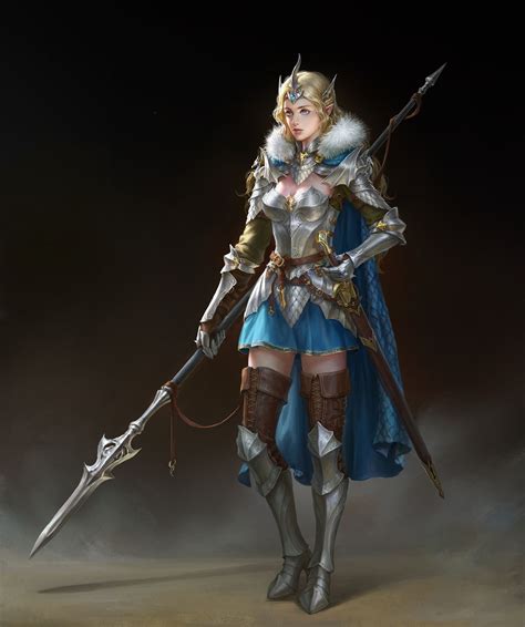 Artstation Dragon Knight Wei Yi Zeng Female Elf Female Armor