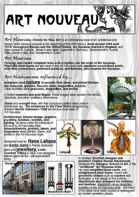 ART NOUVEAU to revitalize the arts with a unifying style of flowing