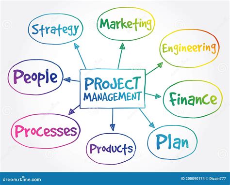 Project Mind Map Flowchart Business Concept For Presentations And