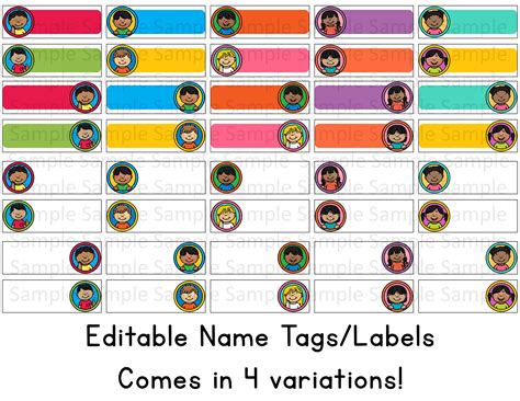 Editable Name Tagslabels Kids Theme Made By Teachers