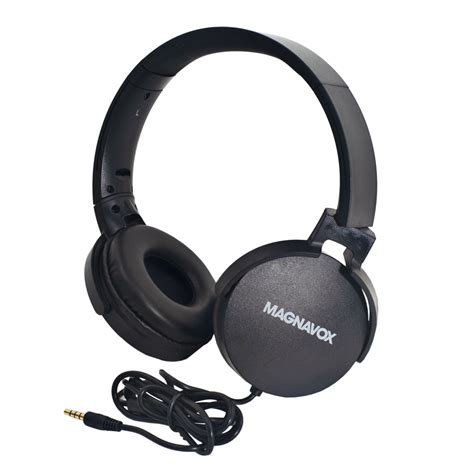 Magnavox Mhp5026m Bk Stereo Headphones With Microphone In Black Wired