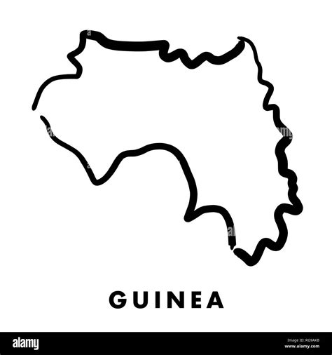 Guinea Mapa Sencillo Contorno Lisa Mapa Vector De Forma Simplificada