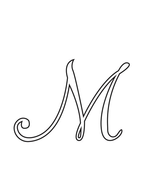 Free Printable Uppercase Calligraphy Letters Calligraphy Letter M