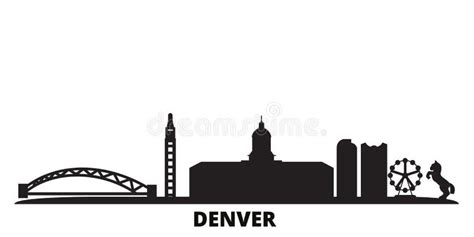 Usa Colorado Denver Architecture Vector City Skyline Travel
