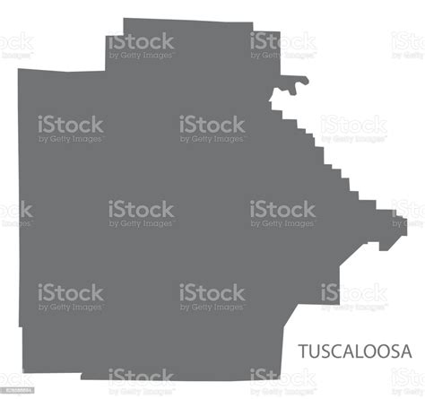 Tuscaloosa County Map Of Alabama Usa Grey Illustration Silhouette Stock
