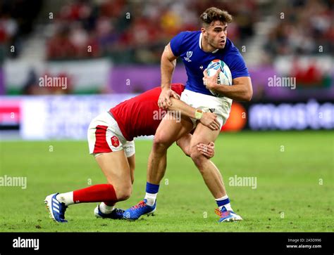 Frances Damian Penaud Right Is Tackled By Wales Owen Watkin During