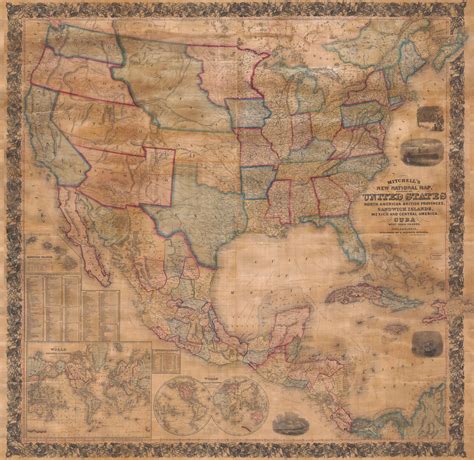 File:1856 Mitchell Wall Map of the United States and North America