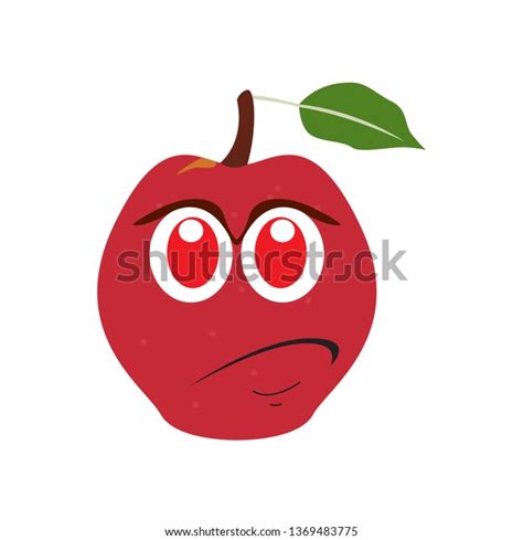 Sad Apple Cartoon Image Vector Illustration Stock Vector Royalty Free