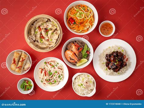 Assorted Chinese Dishes Stock Photo Image Of Minimalism 172374048