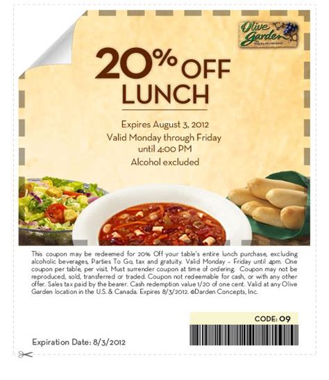 View our olive garden specials today. Olive Garden Lunch Coupon | Olive garden coupons