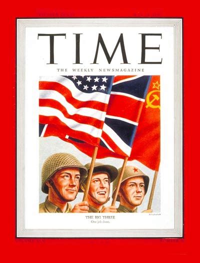 Time Magazine Cover The Big Three May 14 1945 World War Ii