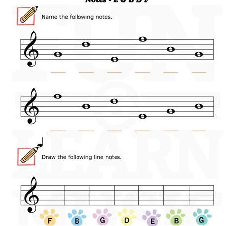 Printable Treble And Bass Clef Space Notes Worksheets Learning How To