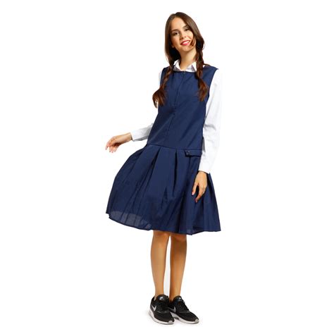Girls School Pinafore Dress School Uniform Pleated Dress Age 13 14 15