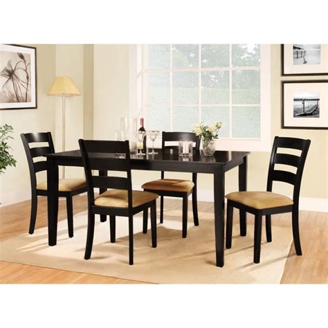 Homelegance Weton Home Tibalt 5 Piece Rectangle Black Dining Table Set