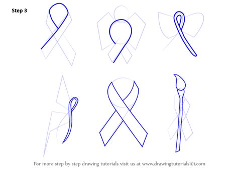 Learn How To Draw Cancer Ribbons Everyday Objects Step By Step