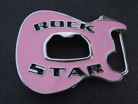 Belt Buckle Pink Rock Star Guitar Music Bottle Openers Guitars Music