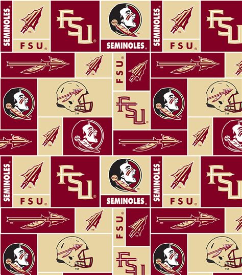 Florida State University Seminoles Fleece Fabric 58 Block Joann