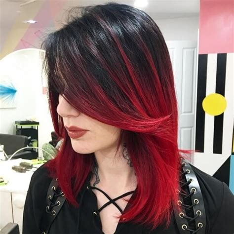 This color style is an entirely new creative solution to transforming a simple black mane. Reveal Your Fiery Nature with These 50 Red Ombre Hair ...