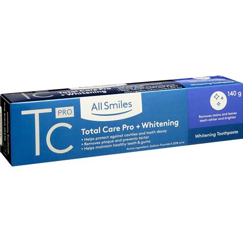 En it's not all smiles and great team leadership with me all the time, okay? All Smiles Pro Total Care & Whitening Toothpaste 140g ...