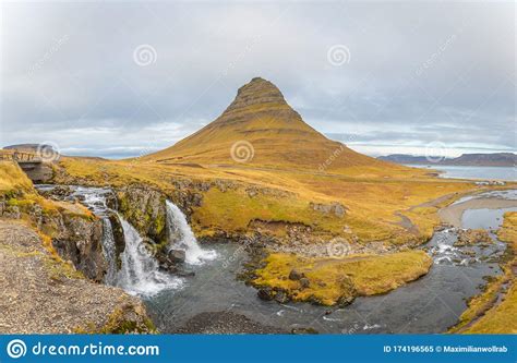 Kirkjufell In Iceland Kirkjufellsfoss Waterfall Panorama Of Fall And