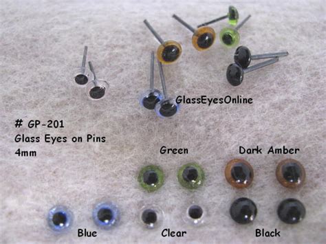 20 Pair Glass Eyes On Wire Pins 3mm Or 4mm Or 5mm Or 6mm For Etsy