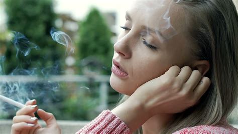 Sad Women Smoking Cigarette Stock Footage Video 4862999 Shutterstock