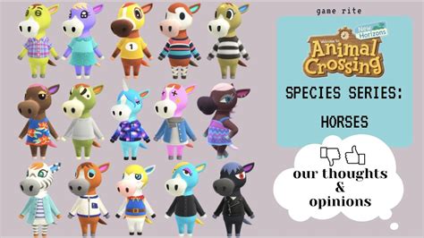 Animal Crossing New Horizons Species Series Horses Youtube