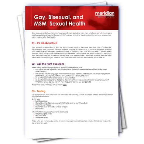 Gay Bisexual And Msm Sexual Health Meridianact
