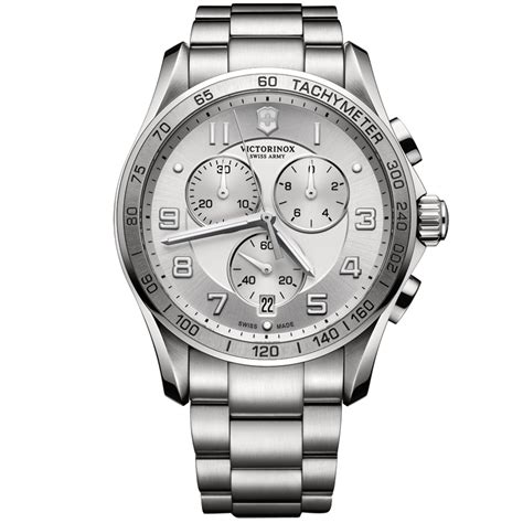 Victorinox Mens Chronograph Classic Xls Stainless Steel Bracelet Watch