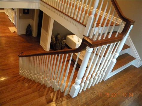 If you need to start a new business office, and have shifted to a new house, or are prepared to renovate your home, it truly is without a doubt that home design will probably be your first concern. Wood Stairs and Rails and Iron Balusters: Wood Handrail Post Stair in Chestnut Hill