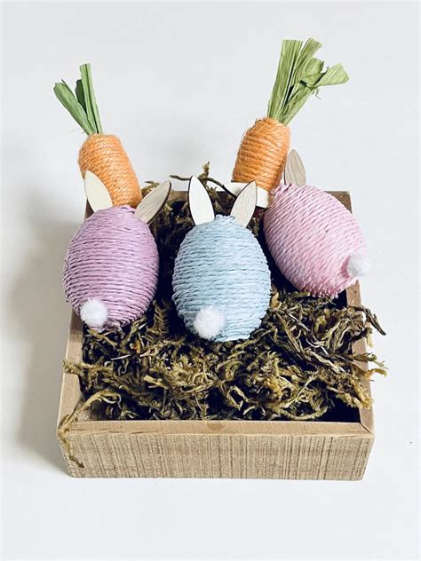 Diy Dollar Tree Farmhouse Twine Easter Bunny Eggs Easy Easter Spring