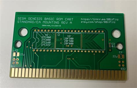 Sega Genesis Mega Drive Game Cartridge Printed Circuit Board Pcb Etsy
