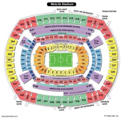 Metlife Stadium Seating Chart Seating Charts And Tickets