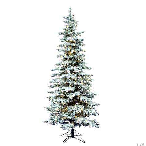 Vickerman 75 Flocked Utica Fir Slim Christmas Tree With Warm White