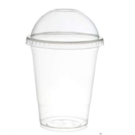 Smoothie 100 Cups And 100 Lids 16oz Pet Clear Plastic Domed Lid